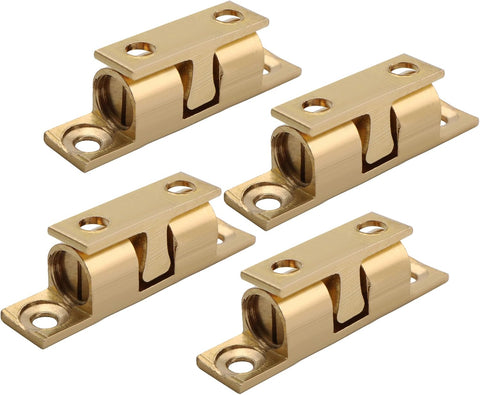 Double Roller Catch Cabinet Latches,Adjustable Double Ball Tension Roller Catch Latch Brass Cabinet Door Latch,40x24mm