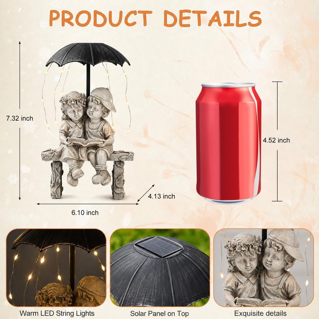 Solar Angel Statue Garden Decor -Resin | Casa Home Living