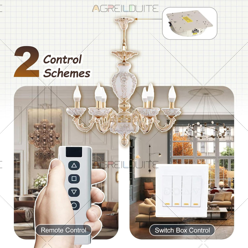 330 lb Motorized Chandelier Lift System with Remote Control, Commercial Grade – Mid-Capacity