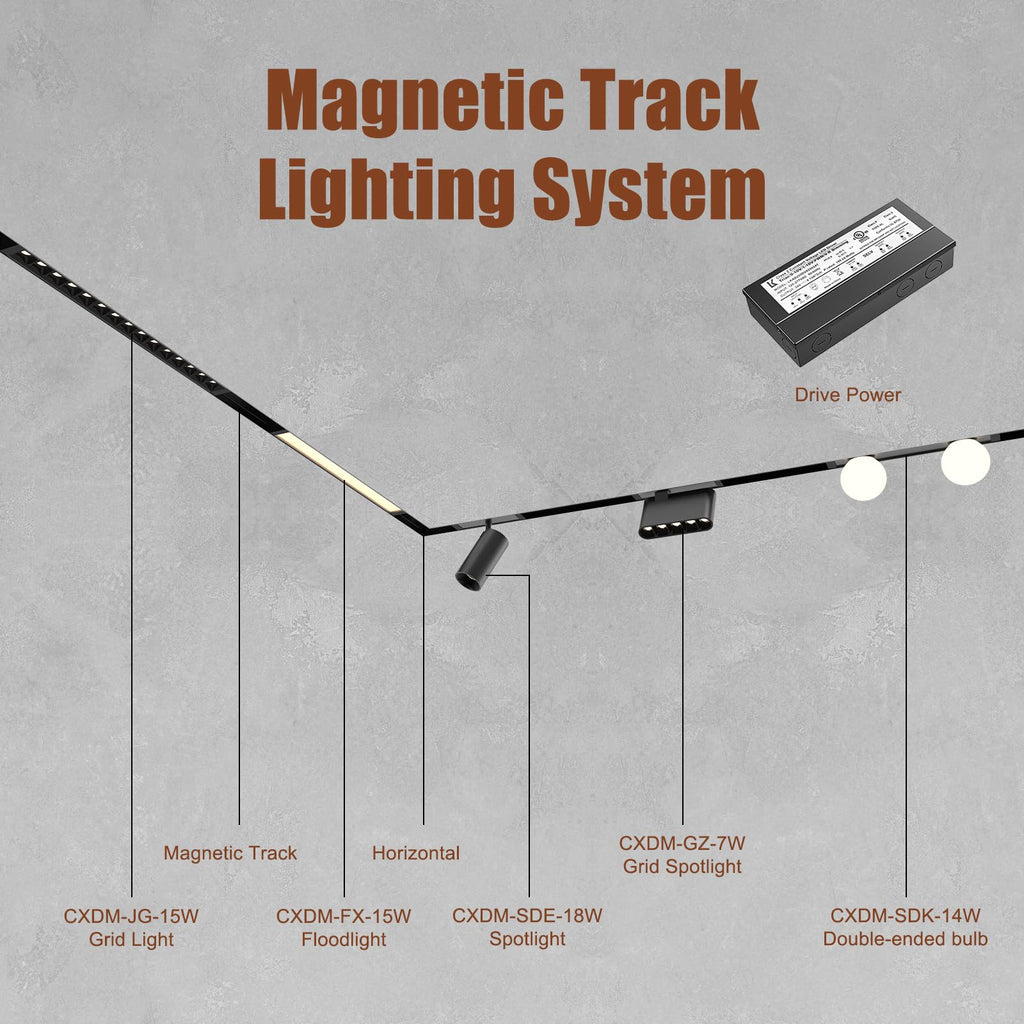 15W Linear Magnetic Track Light Head, 3CCT Adjustable