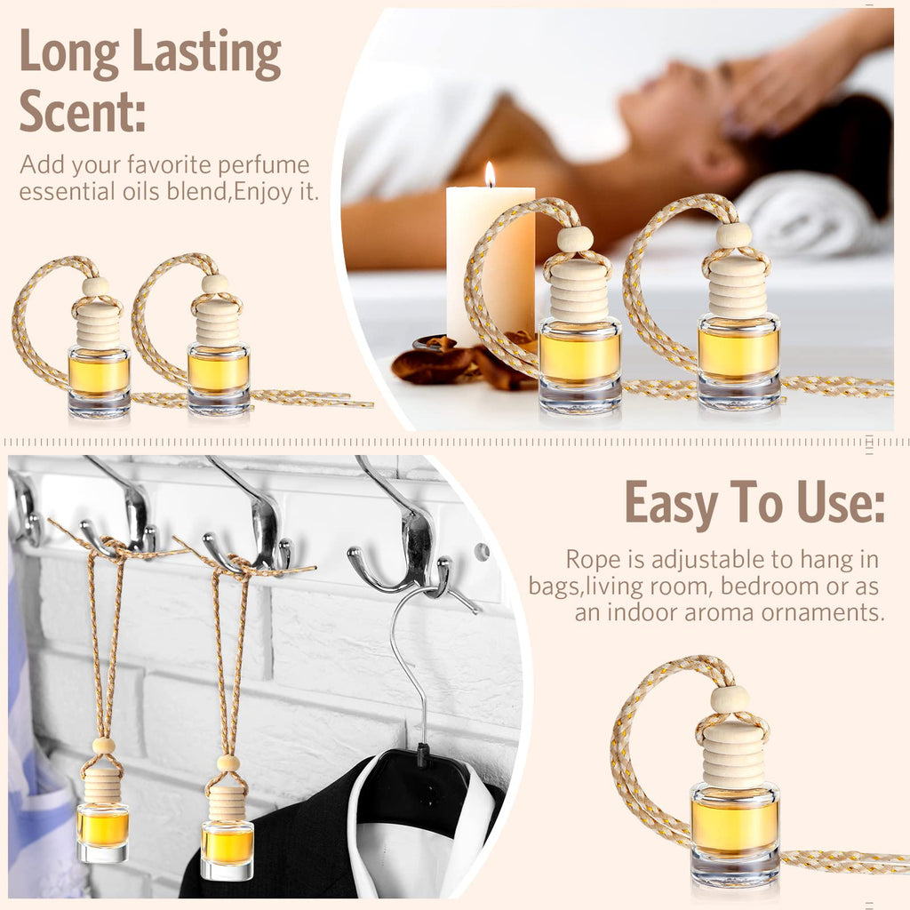 100 Pcs Car Diffuser Bottles Empty Bulk with Wood Cap, Classic, Clear
