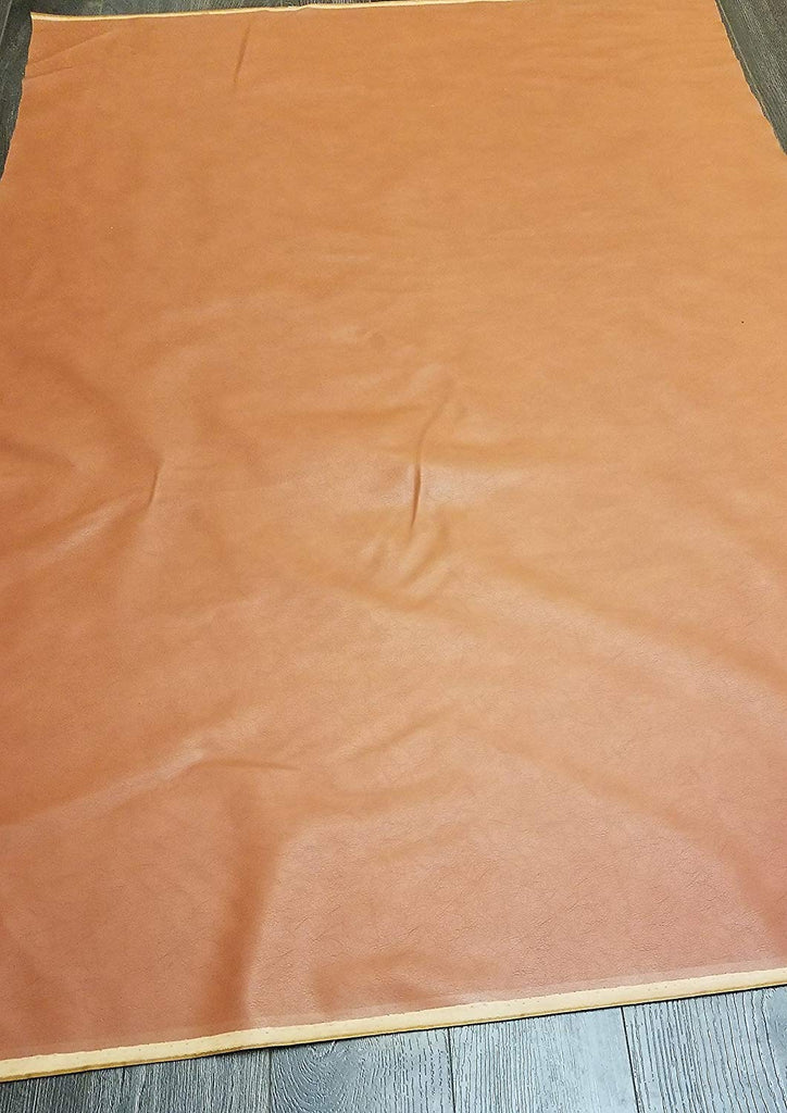 Tan Cognac Soft Faux Vegan Leather PU (Peta Approved Vegan) | 3 Yards (108 inch x 54 inch Wide) Cut by the Yard