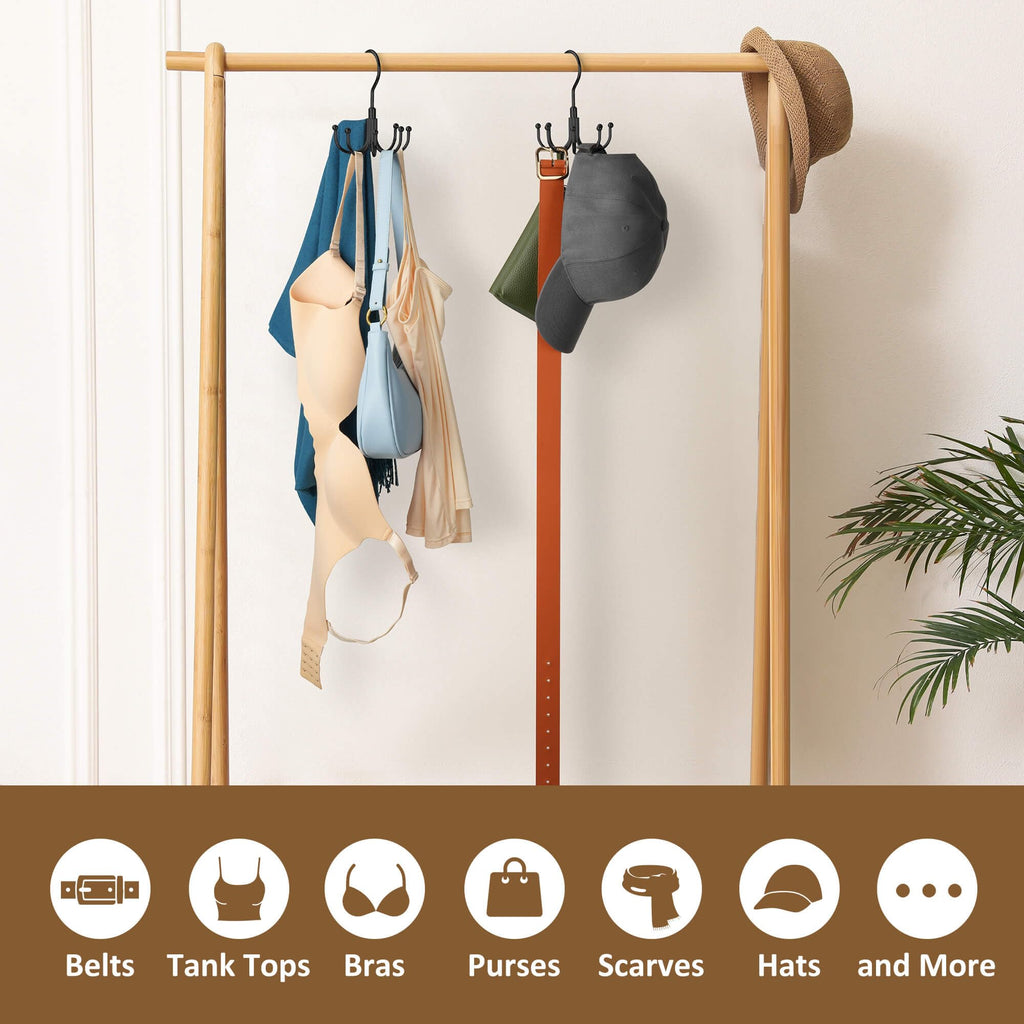 2 Pack Scarf Organizer Scarf Hanger for Closet, Rotatable Sturdy Hijab Holder Holds 16 Scarves, Metal Space Saving