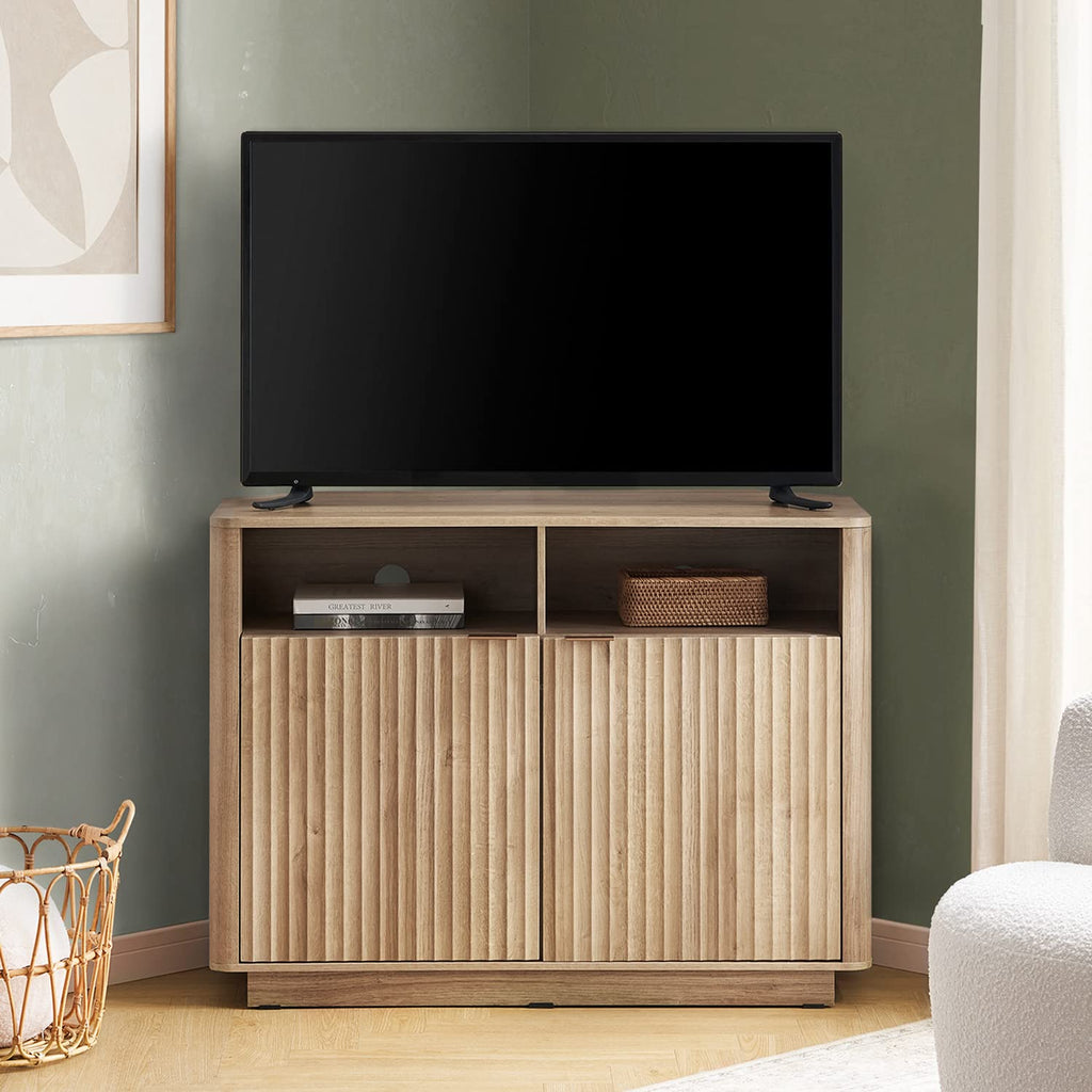 Brooklyn Corner Storage Cabinet, Mid Century Modern Buffet, Entertainment Center, Storage Cabinet with Doors and