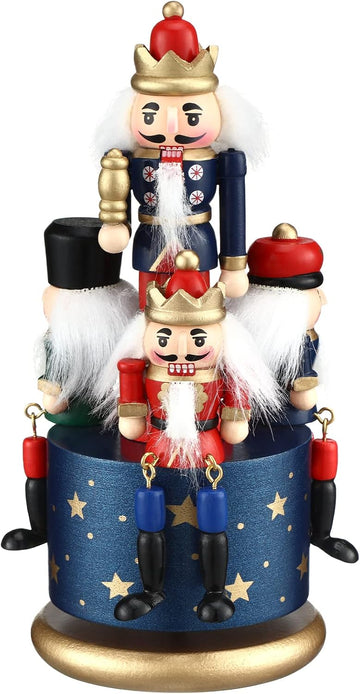 Nutcracker Music Box Wooden Nutcracker Soldier Toy, Vintage Style