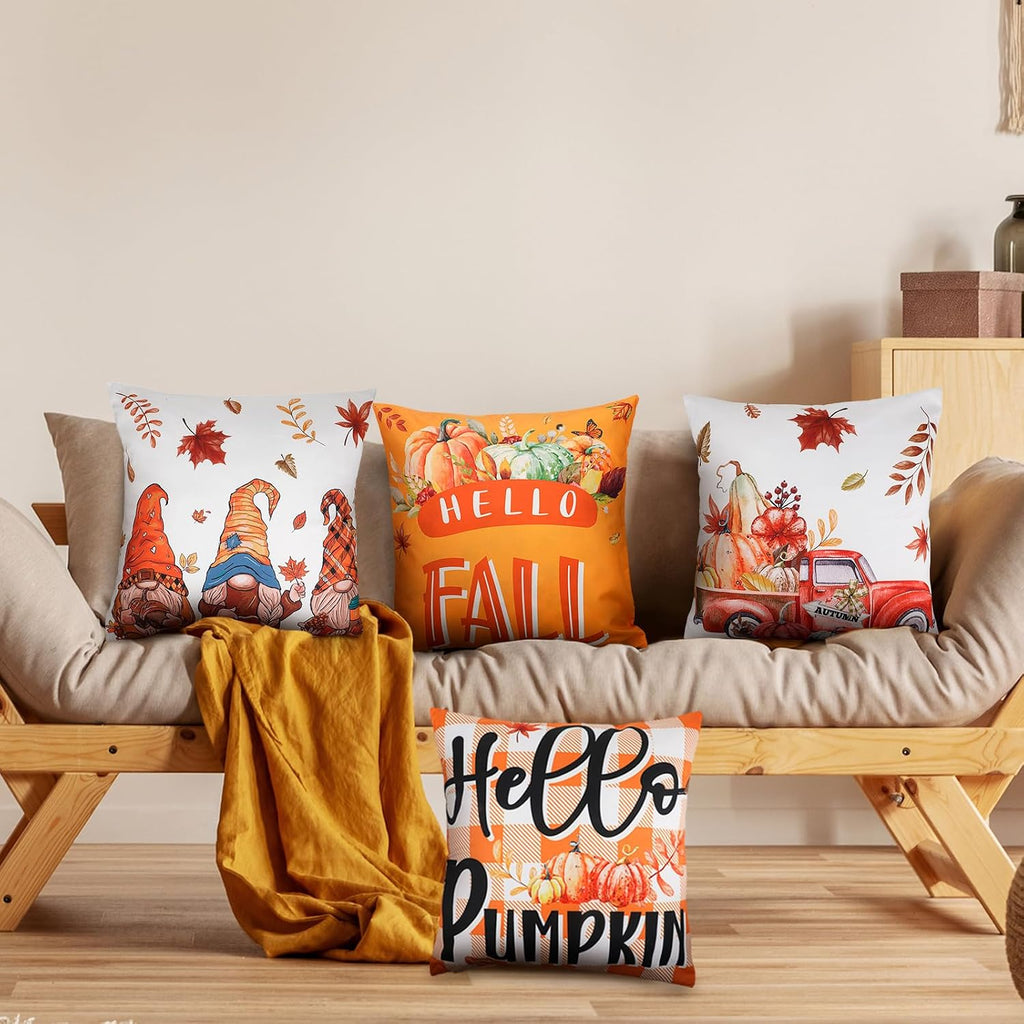 Set Holiday Pillow Covers 18 x 18 Inch Fall Throw Pillow Covers - Set of 16