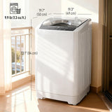 Portable Washing Machine, 1.3 Cu. Ft. Compact Washer with 8 Programs, 6 Water Levels, LED Display, Child Lock, Drain