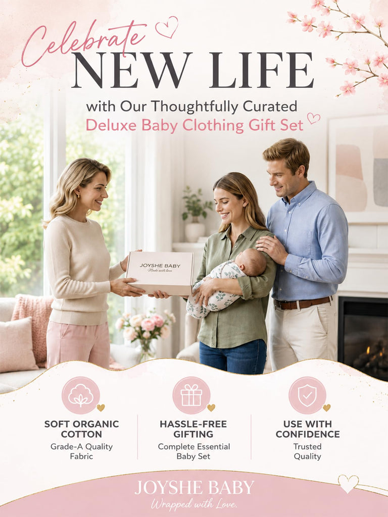 Newborn Baby Girl Gift Set, 8-Piece Layette Gift Box