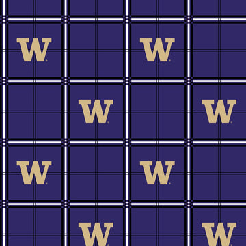 Washington Huskies Flannel Fabric-University of Washington Flannel Fabric Sold by The Yard