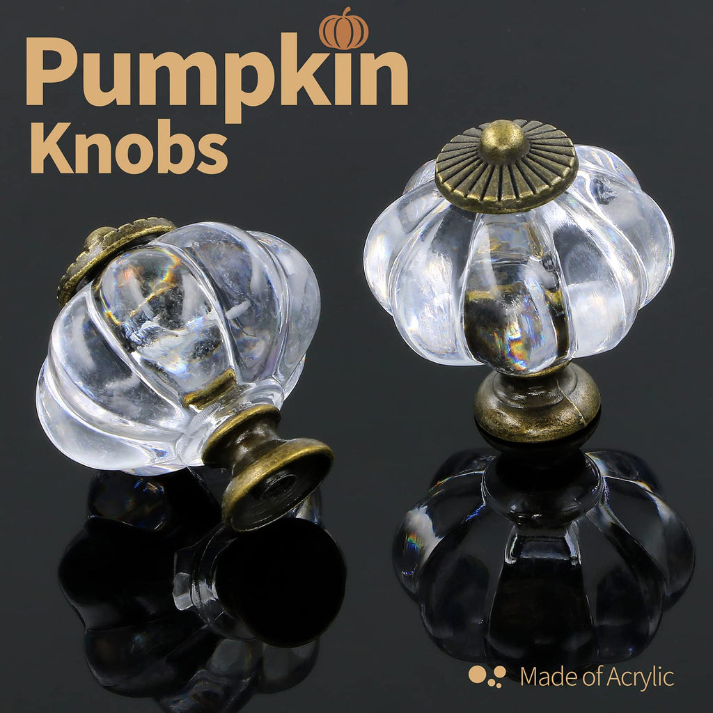 12pcs Pumpkin Knobs for Cabinets - Clear