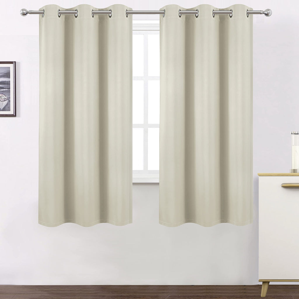 Light Beige Thermal Blackout Curtains/40 x 72 Inch/Set of 2 Panels Room Darkening Curtains
