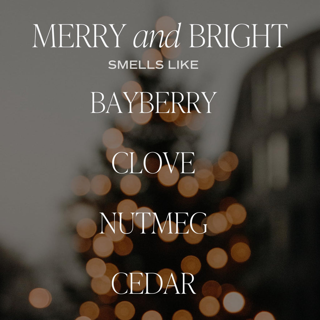 Merry & Bright Candle, 9oz Clear Jar, Christmas Scent