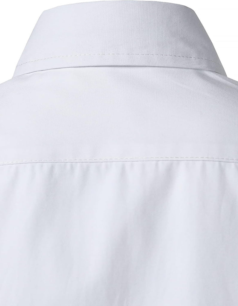 Boys Oxford Button Down Shirt Short Sleeve Formal Uniform Dress Shirt