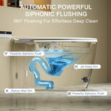 Luxury Smart Toilet with Foam Shield Auto-Open/Close Lid,One Piece Bidet Toilet Heated Seat for Bathrooms