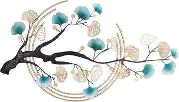 3D Ginkgo Leaf Wall Decor, Metal Wall Art Decor 3D Ginkgo Tree Leaf Metal Wall Decoration Large Modern Metal Wall