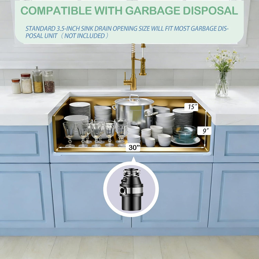 Gold Undermount Kitchen Sink,16 Gauge SUS304 Stainless Steel All In One Workstation Sinks with Full Set Accessories
