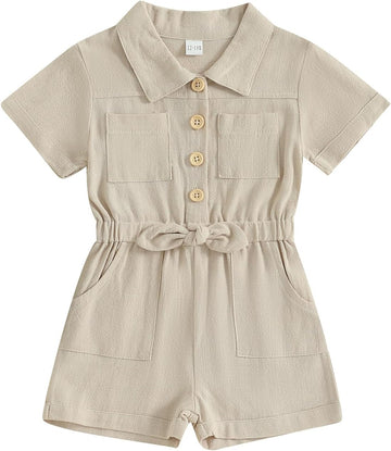 Summer Toddler Girl Jumpsuit Shorts Little Girl Overalls Clothes Baby Jean Romper Jumpsuit One Piece Outfit