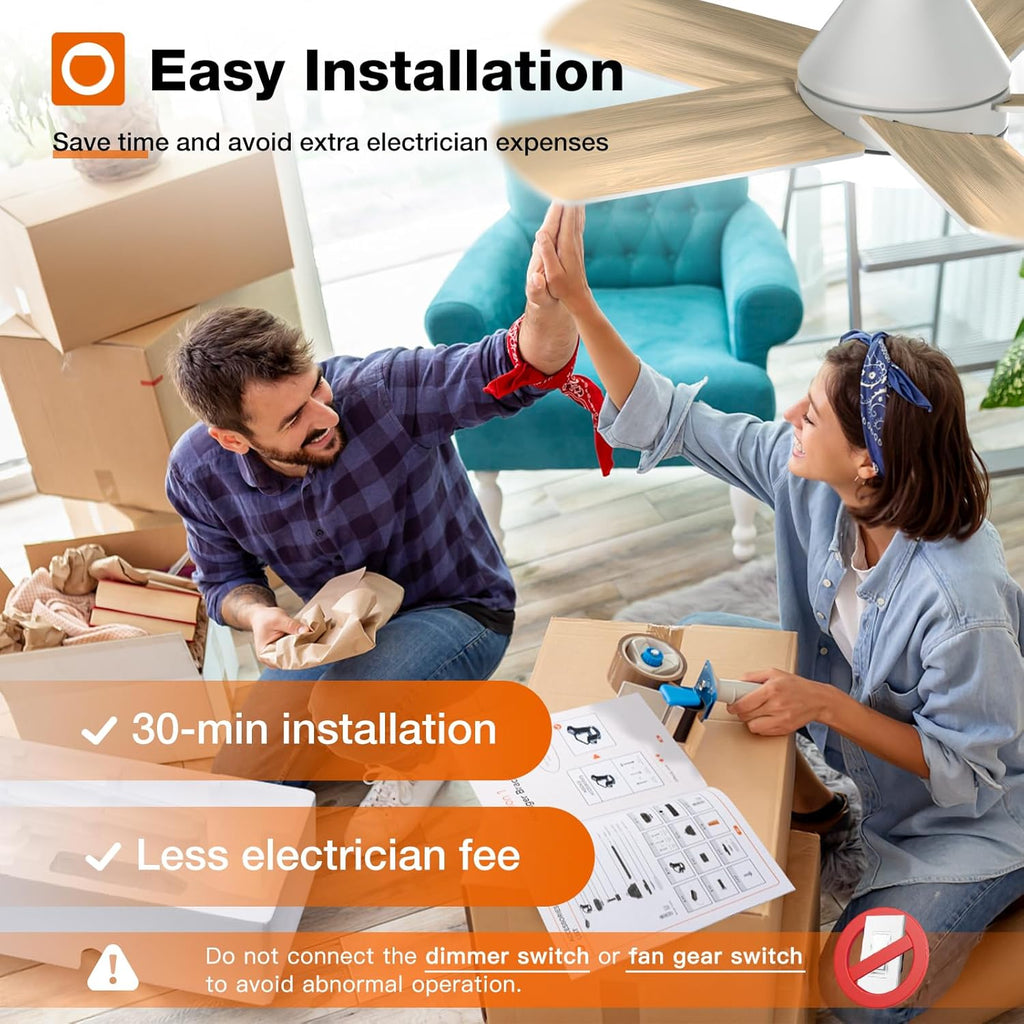 Ceiling Fans with Lights, 32inch Low Profile Ceiling Fan with Light and Remote Control, Flush Mount, Reversible, 3CCT, Dimmable, Quiet, White Small Ceiling Fan for Bedroom Indoor/Outdoor Use A103-B0CLNL7D1P