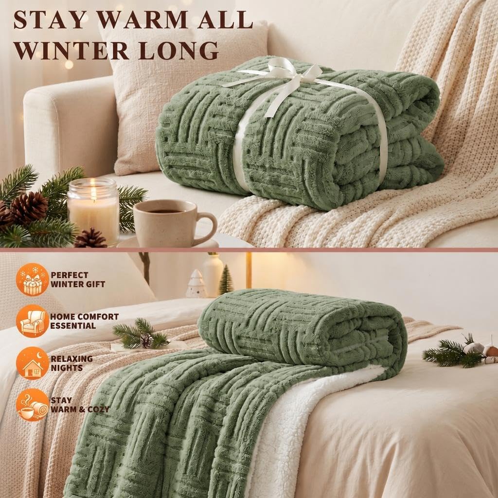 Electric Heated Full Blanket, 10 Heating Levels 12 Time Setting, Green