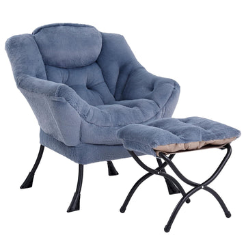 Lazy Chair with Ottoman, Comfy Accent Reading Chair