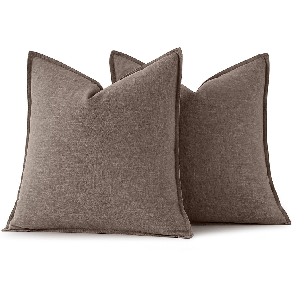 Decorative Linen Euro Sham Pillow Covers 24x24 Malt Ball