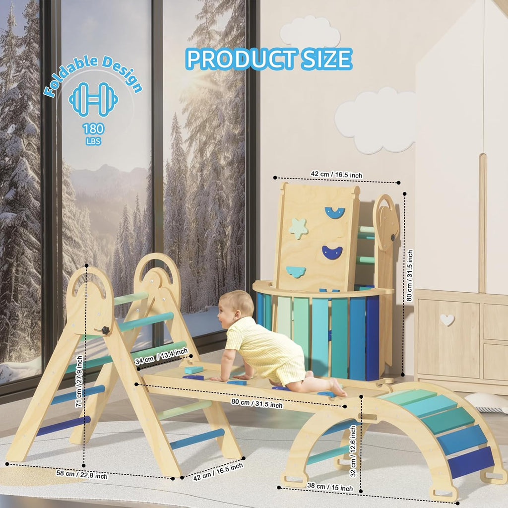 Triangle Set, Montessori Climbing Set, Baby Climbing Playset Toys Indoor, Jungle Gyms for Toddlers Ages 1-4, Toddler