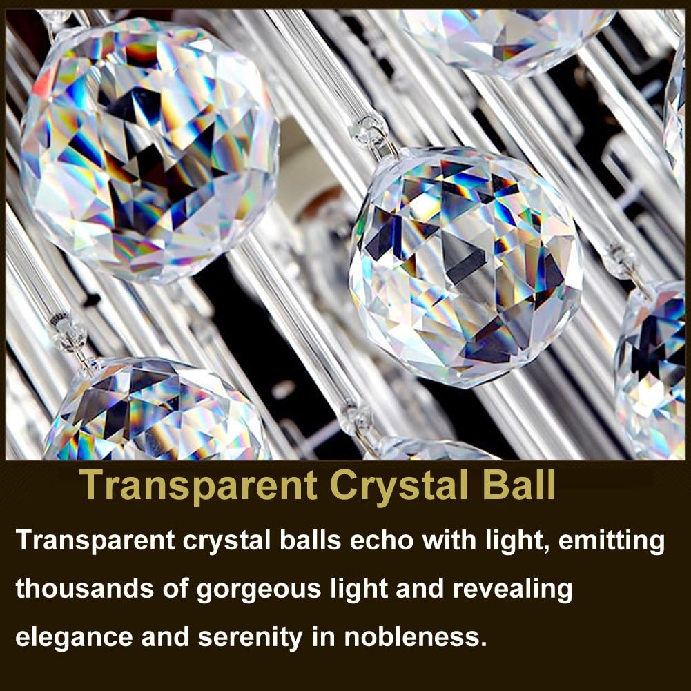 20pcs Crystal Glass Ball Chandelier Prisms Pendants Parts Beads (30mm, Clear)