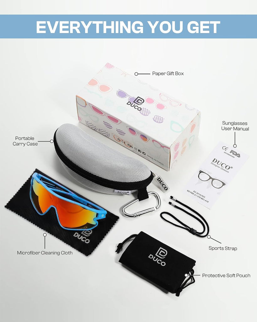 Kids Polarized Sports Baseball Sunglasses -, UV Protection
