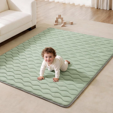 Play Mats for Floor, 71x59 Inch Extra Thicker & Large Soft Cushioning Foam Playmats for Babies and Toddlers, Foldable