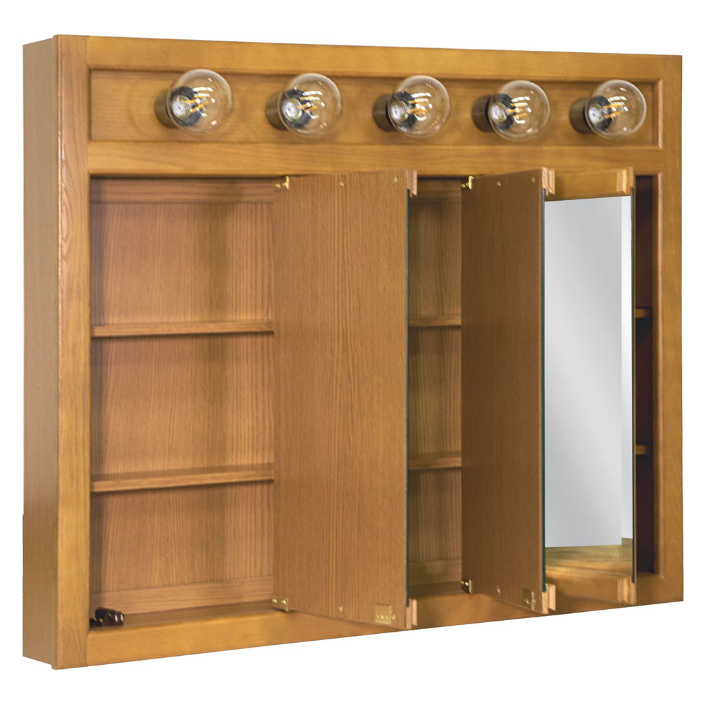 Richland Tri-View Medicine Cabinet, 36", Nutmeg Oak