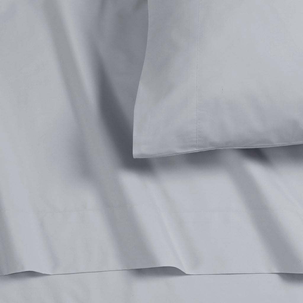 Cotton Percale Twin Size Bed Sheet Set, Soft Grey