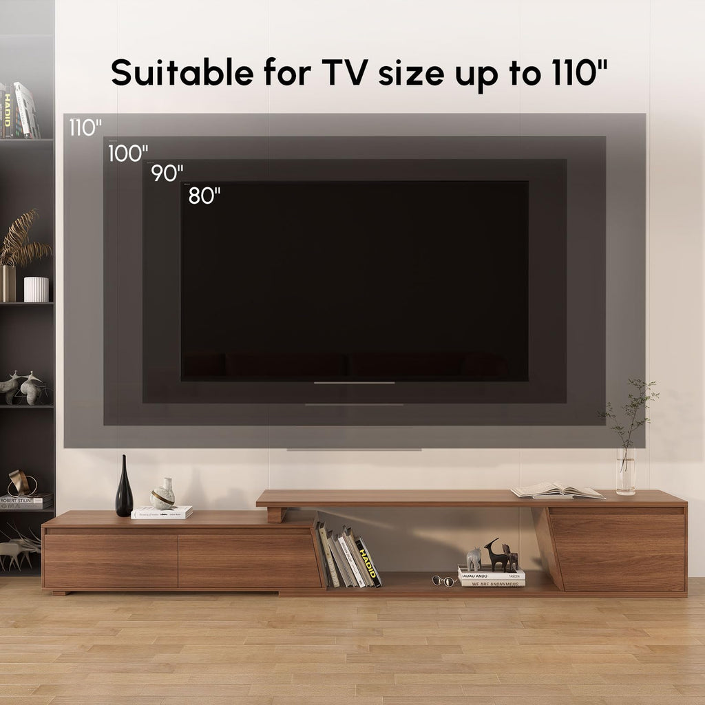Extendable TV Stand, Walnut Media Console