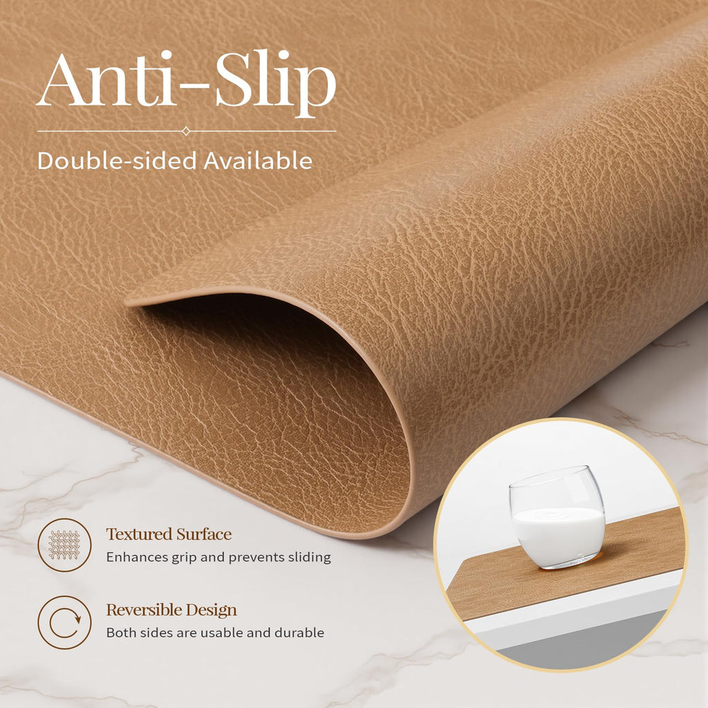 Vinyl Heat Resistant Placemats Set of 6, Camel