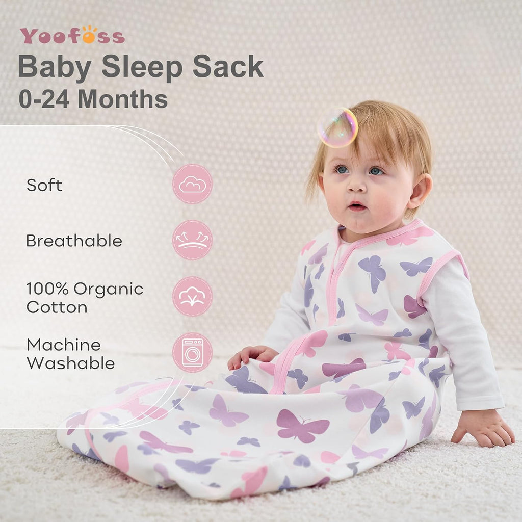 Baby Sleep Sack 0.5TOG 100% Organic Cotton Way Zipper