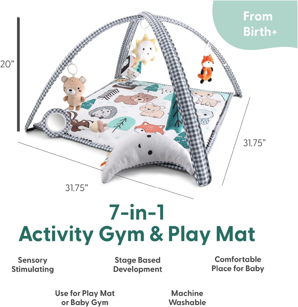 Unisex Baby Play Gym & in-1 Play Mat - Playmat Baby Toys 0-6, 6-12 Months Tummy Time Mat with Hanging Toys, Soft