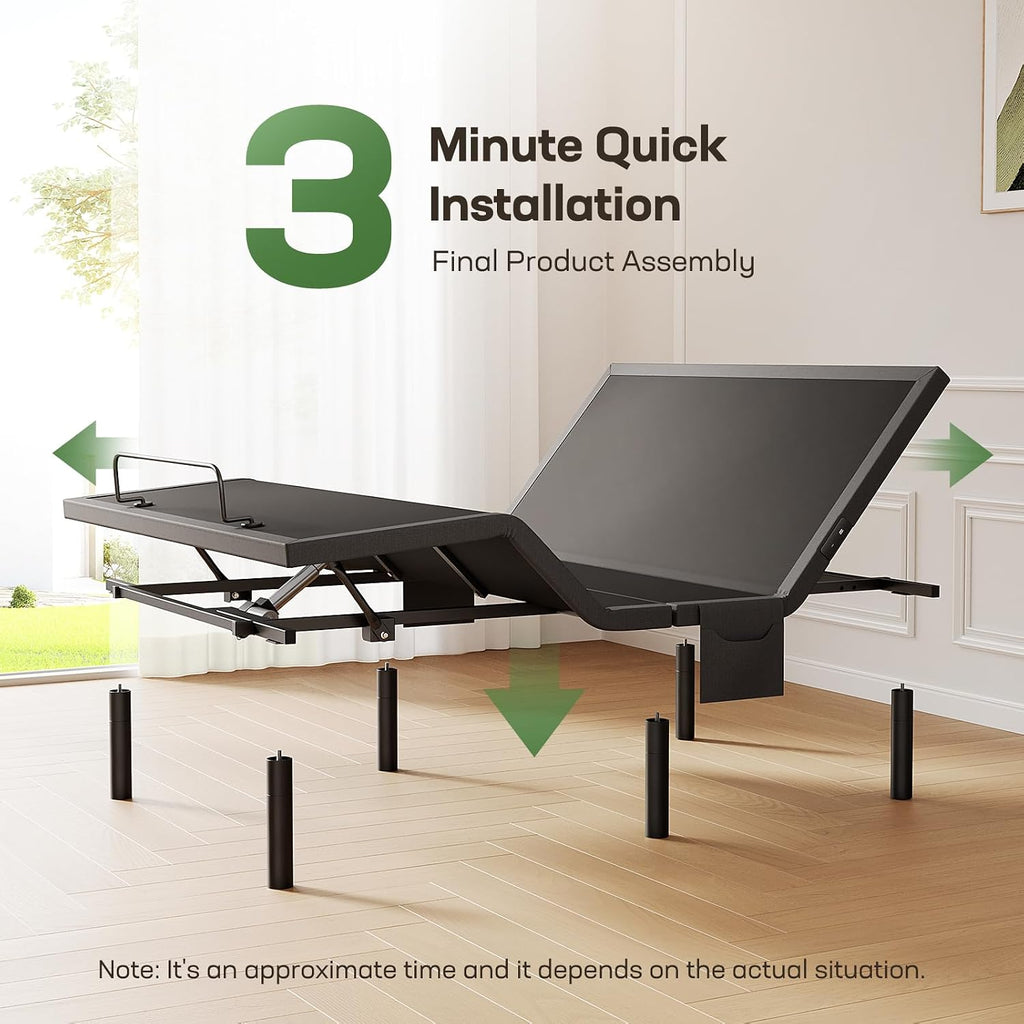 Adjustable Bed Frame Full,Electric Bed with Massage and Remote