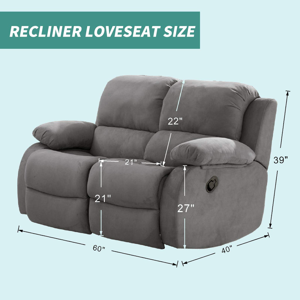 6 Pieces Stretch Loveseat Recliner Slipcover Jacquard Recliner Sofa Cover with Side Pocket Fitted Recliner Cover