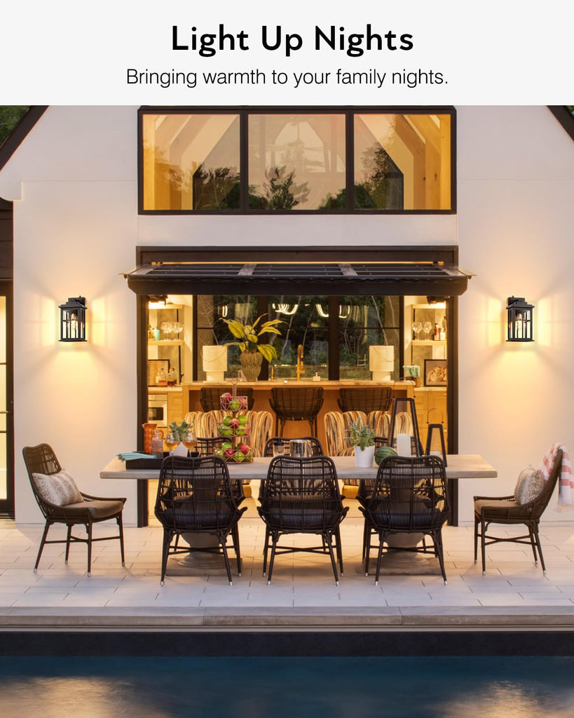 Anti-Rust Dusk to Dawn Outside Lights, 2-Pack Oil Rubbed Bronze Exterior Lighting Fixtures, Easy-to-Install