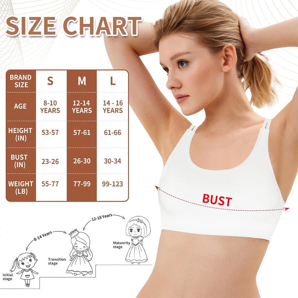 Girl Sports Bra Sleeveless Tank Top - Seamless Stretchy Back Crisscross Crop Undershirt Fitness Yoga Bras