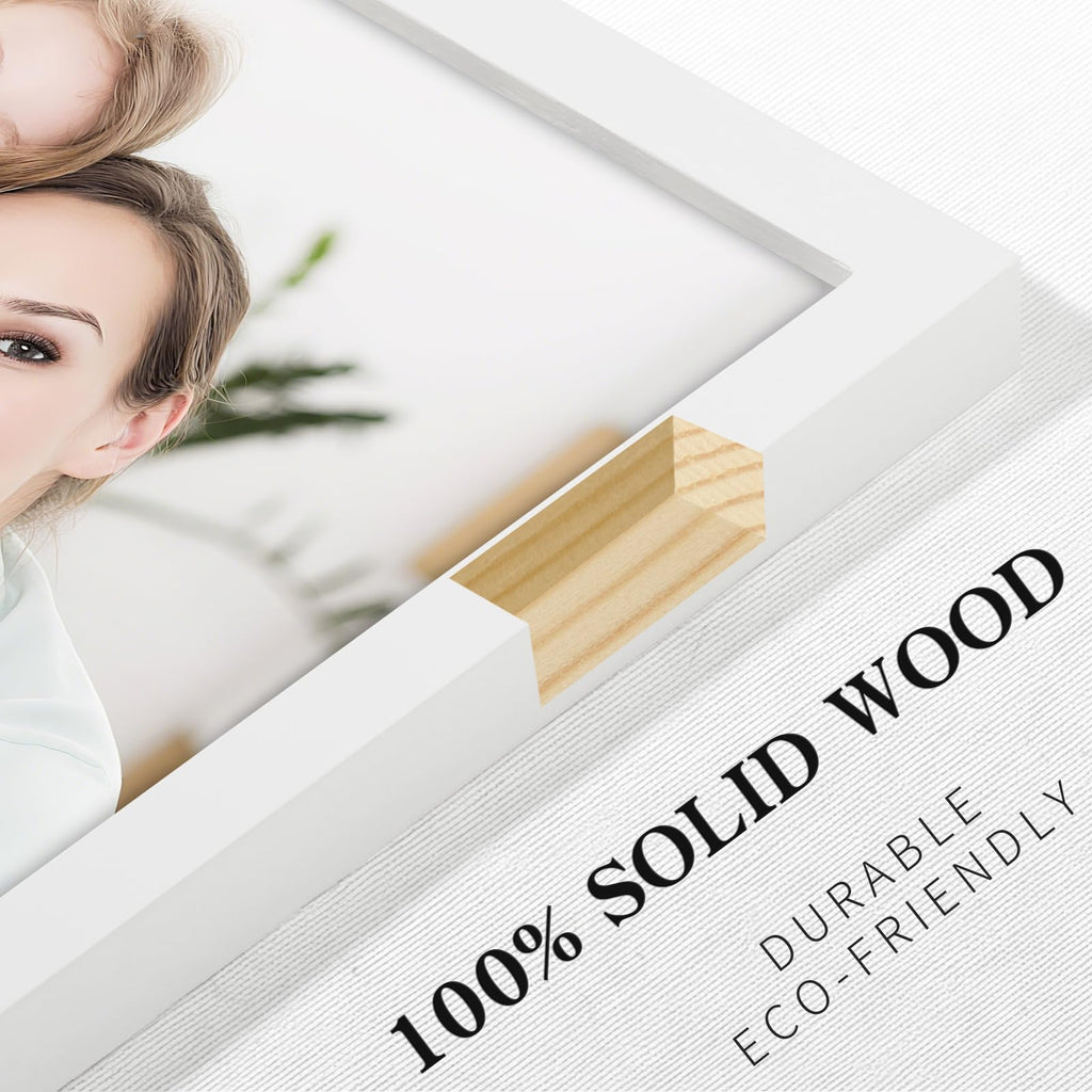 Picture Frames 10x10 2 Pack Made of Solid Wood White for Wall Mounting and Tabletop Display