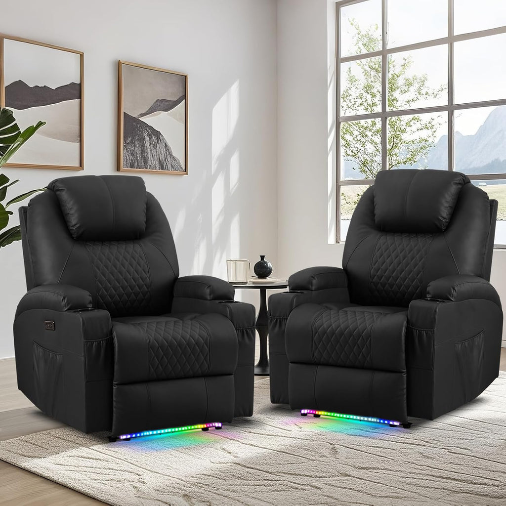 Power Recliner Chair with Vibration Massage & Heat for Adults