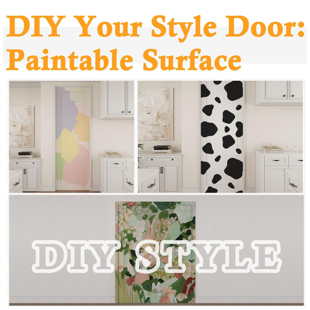 24" x 80" Clear Glass Slab Door, 6-Lite Glass French Interior Door, Pre-Finished Paintable Single Panel Pantry