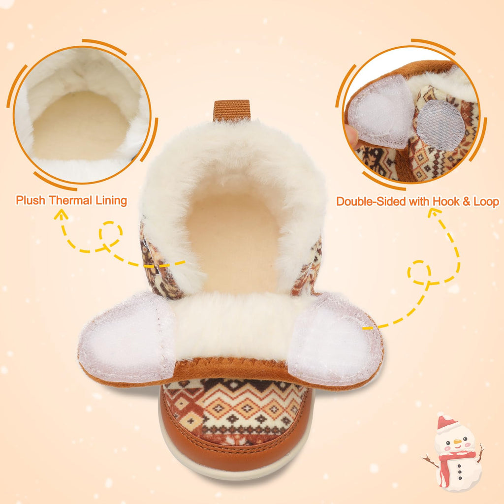 Baby Winter Boots Barefoot Warm Bootie Fair Isle Infants