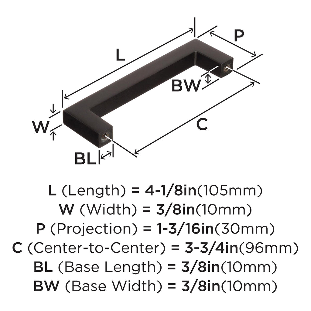 10 Pack 3-3/4" Monument Oil-Rubbed Bronze Drawer Pull