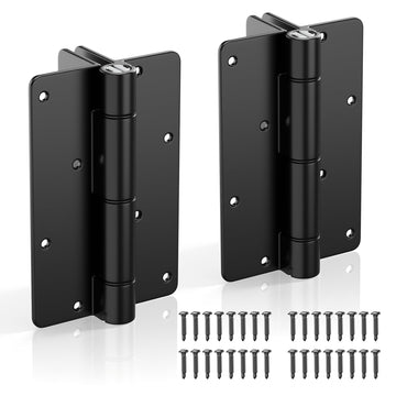 5-3/4" Adjustable Self Closing Aluminum Gate Hinges, Heavy Duty Gate Hinges for Metal Gates, Legged Door Hinges Fence