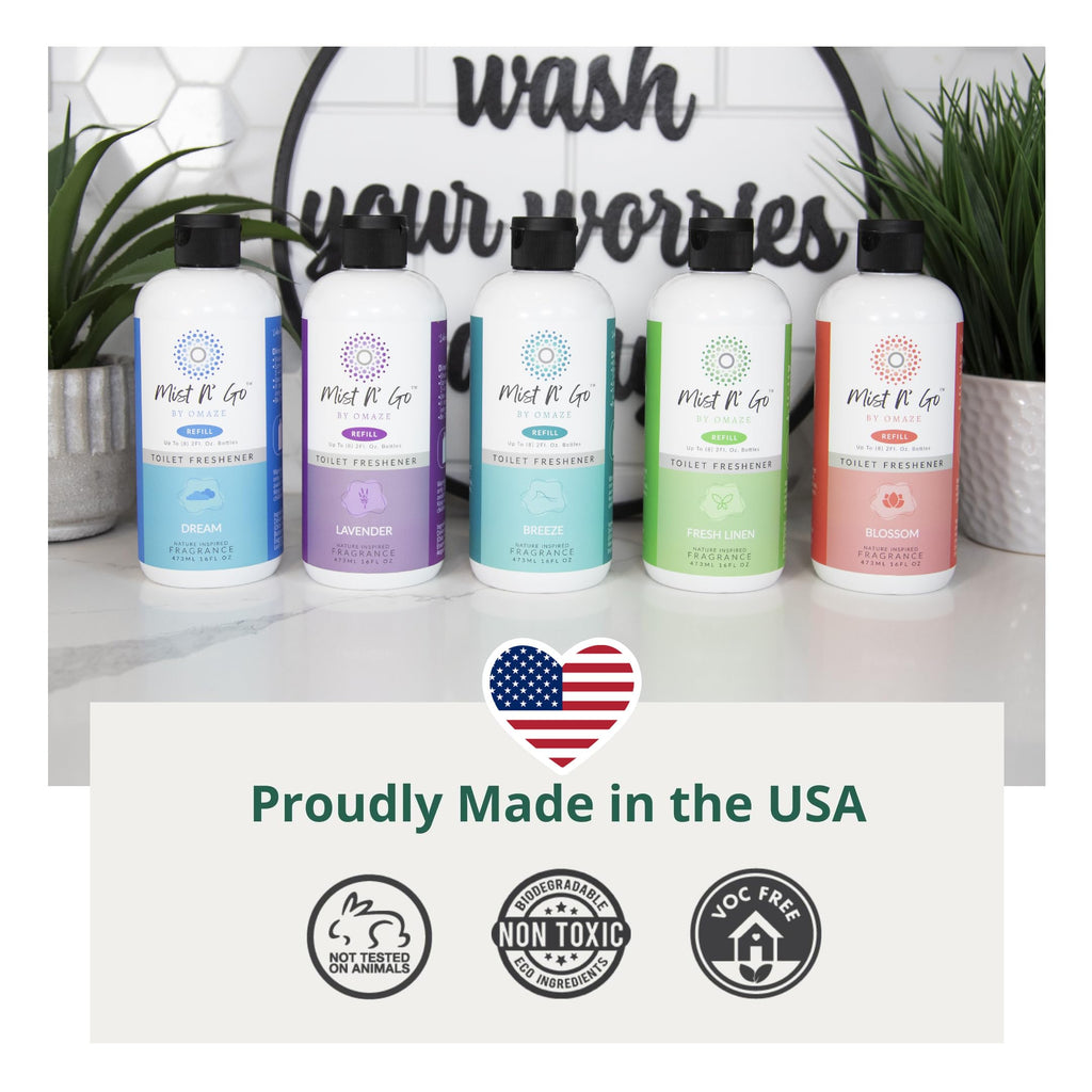 By OMAZE Bathroom Odor Spray for Toilet Spray Refill Bottle - Multitasking Toilet Spray - Bathroom Spray Odor