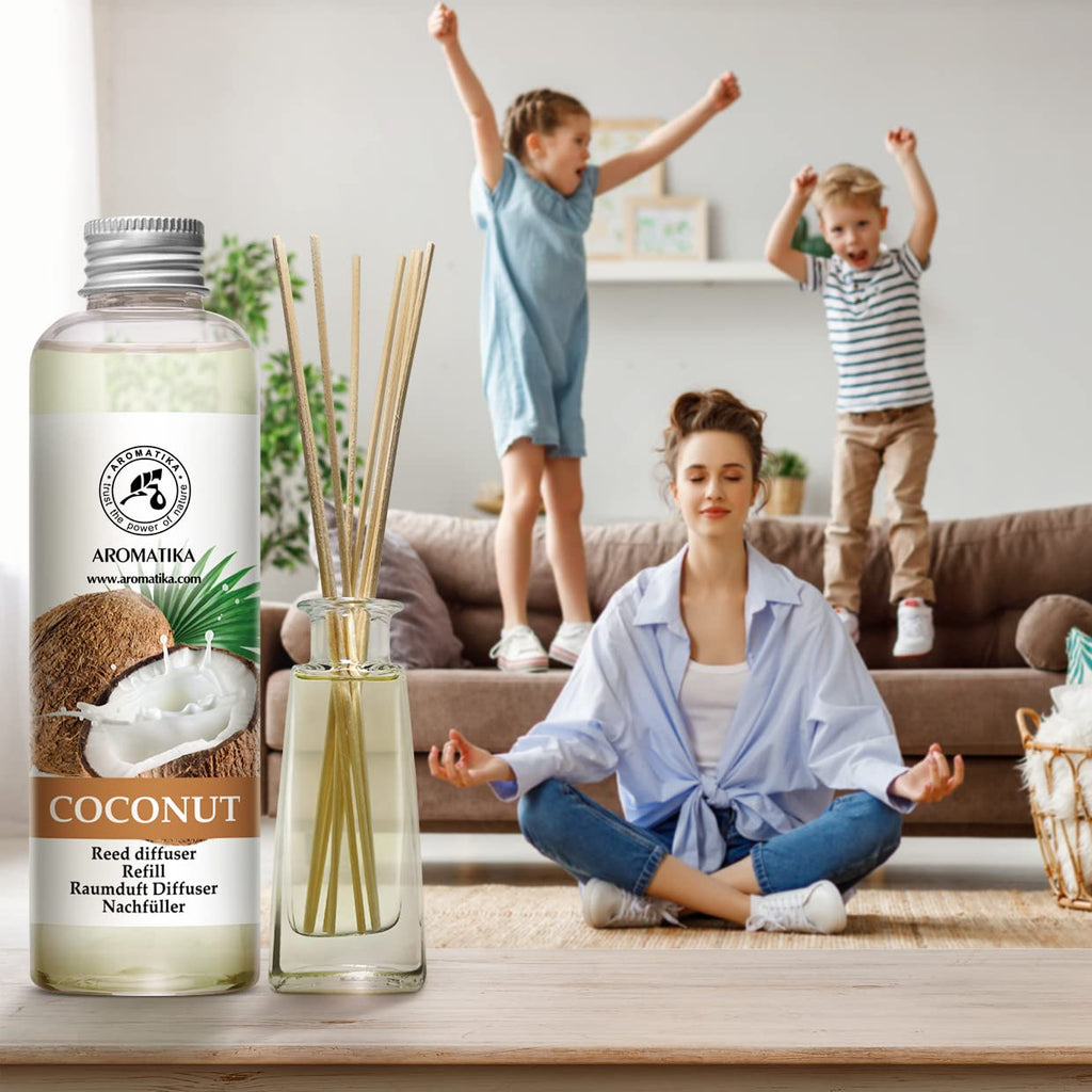 Coconut Reed Diffuser Refill 6.8 Fl Oz (200 ml) - Aromatherapy Room Fragrance - Home Air Freshener - Scented Diffuser