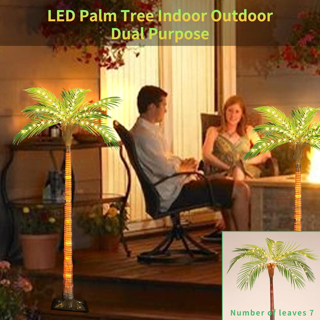 Artificial Palm Trees for Outdoors Pool Decorations, Artificial Trees Decor Indoor, Lighted Trees for Tiki Bar