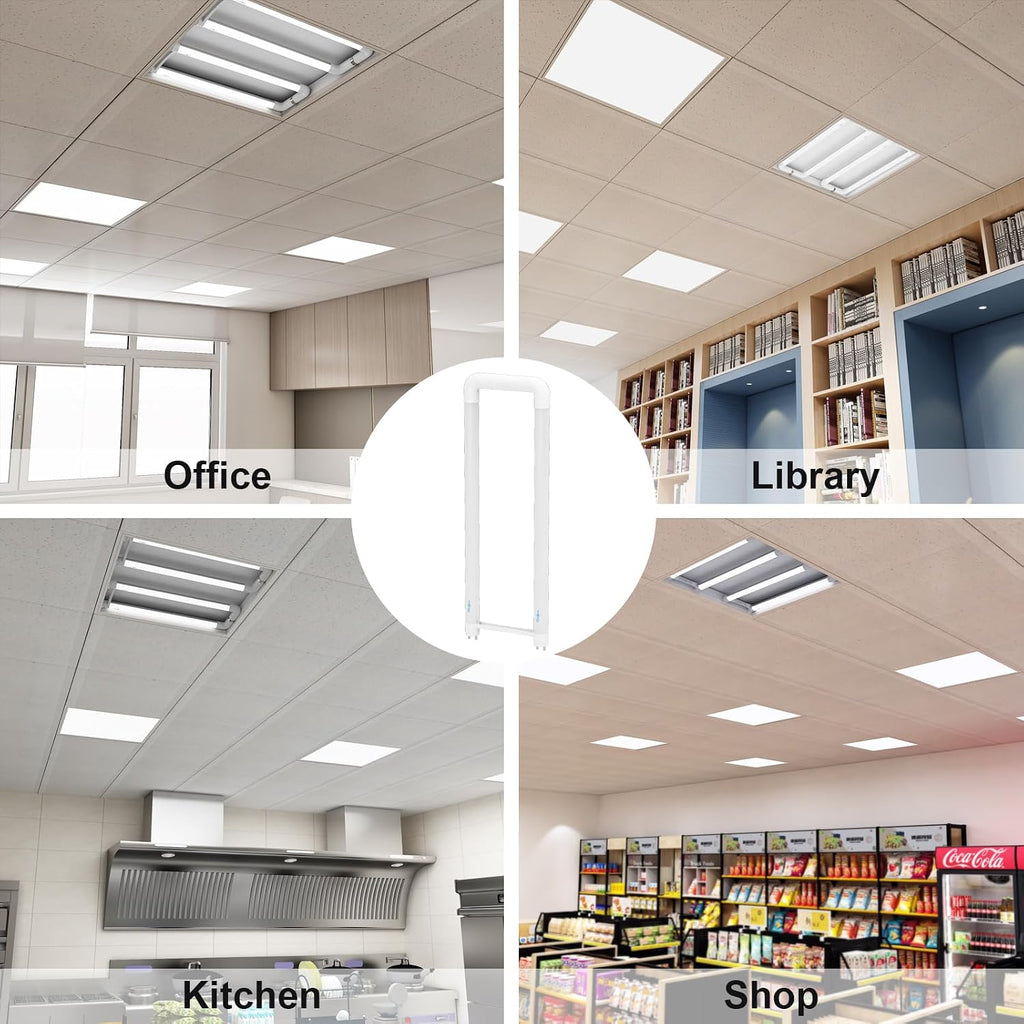 T8 U Bend Shape LED Tube Light 20W ETL Listed 2x2FT 5000k 10 Pack