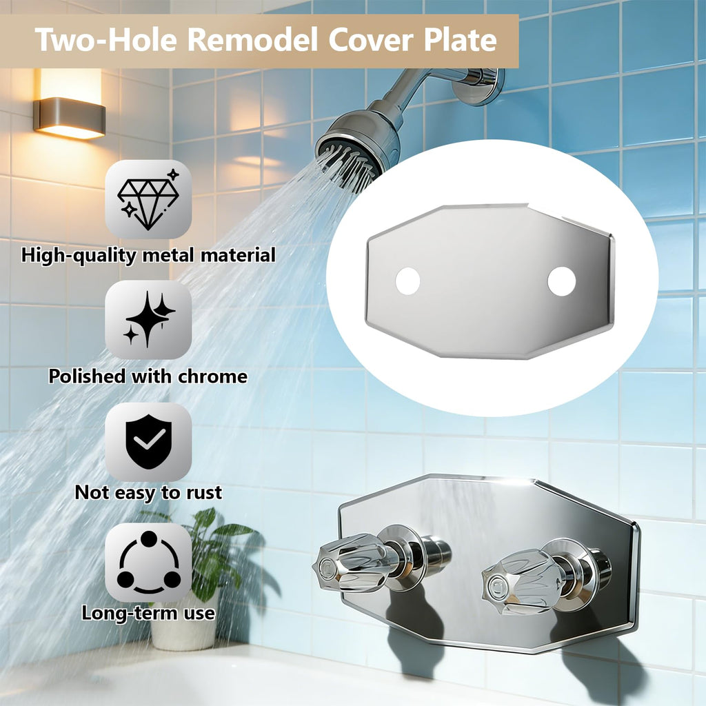 Two-Hole shower valve cover for Bathtub and Shower Valves